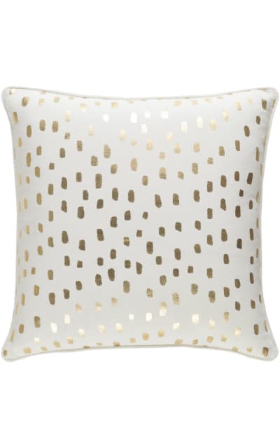 Surya Glyph Pillow Dalmatian Dot White - Metallic Gold