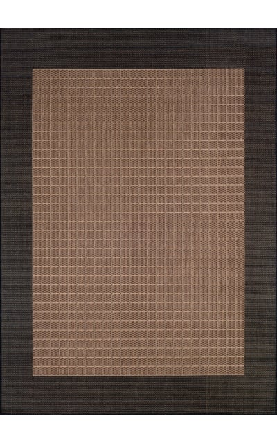 Couristan Recife Checkered Field Cocoa - Black Area Rug