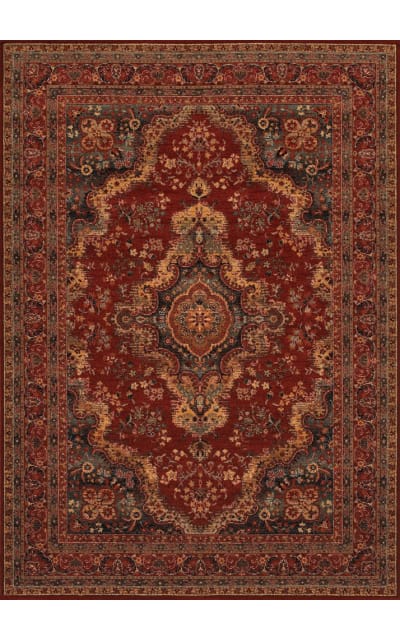 Couristan Old World Classics Kerman Med Burgundy 173174 Area Rug