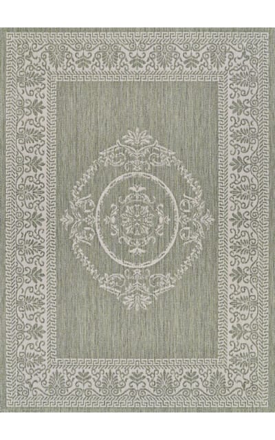 Couristan Recife Antique Medallion Sage Leaf - Ivory Area Rug