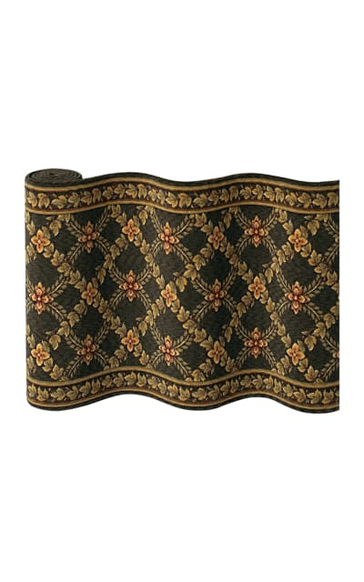 Couristan Royal Luxury Woodland Trellis 1325 Ebony Custom Length Runner Area Rug