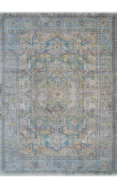 Couristan Halli Antique Lavar Skyblue-Stone Area Rug