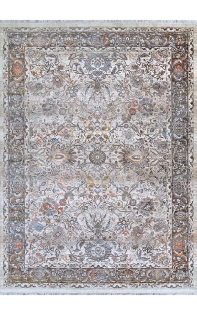 Couristan Halli Floral Kashan Beige - Mocha Area Rug