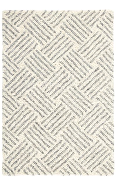 Layers Hooked Grey Area Rug