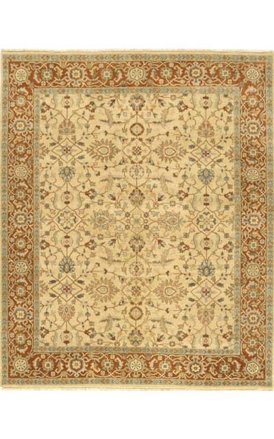 Due Process Mirzapur Oushak Light Gold - Rust Area Rug