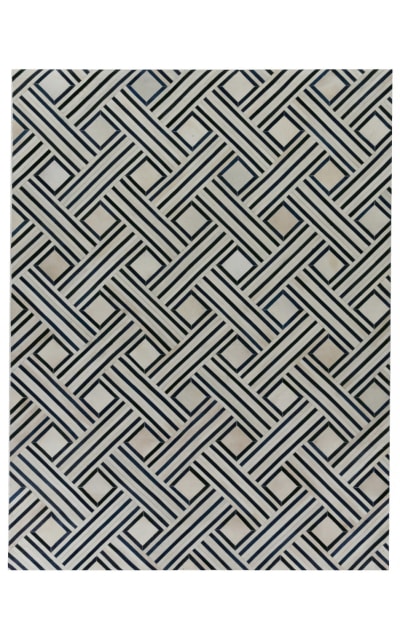 Exquisite Rugs Natural Hide Hair on Hide 2167 Ivory - Blue Area Rug