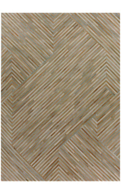 Exquisite Rugs Natural Hide Hair on Hide 2213 Terracotta - Silver Area Rug