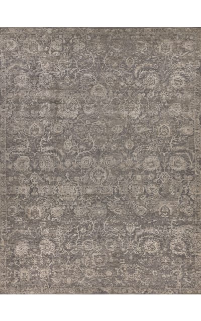 Meena Hand Knotted 2467 Gray - Dark Gray Area Rug