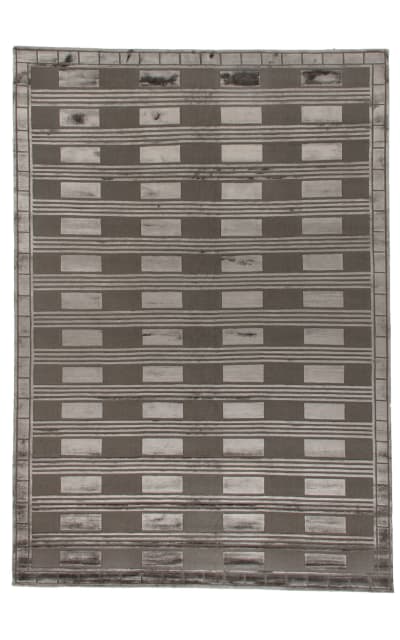 Metro Velvet Hand Knotted 3048 Dark Gray Area Rug