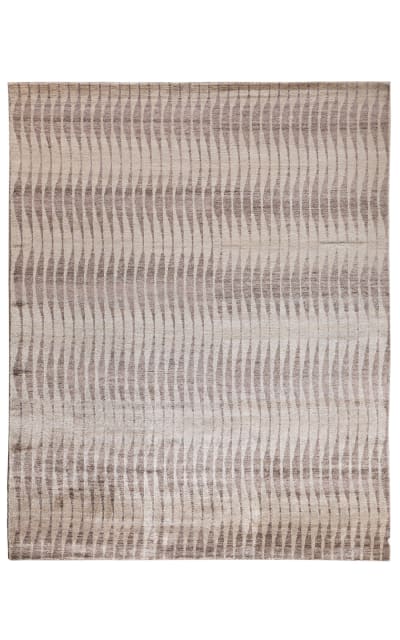 Bamboo Silk Hand Knotted 3053 Beige - Brown Area Rug