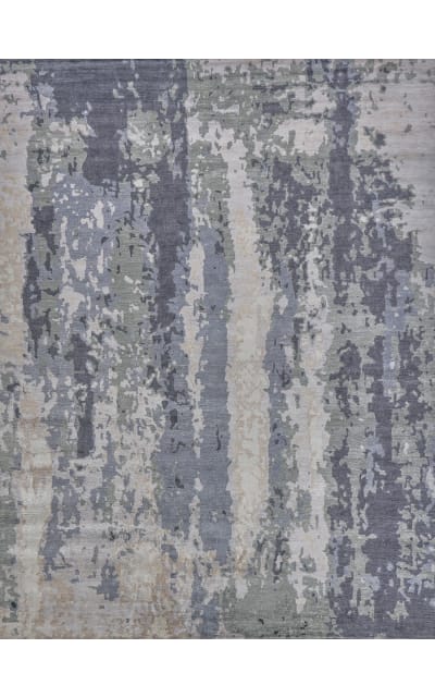 Exquisite Rugs Bamboo Silk Hand Knotted 3337 Blue - Gray Area Rug