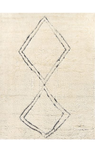 Moroccan Hand Woven 3853 Ivory - Black Area Rug