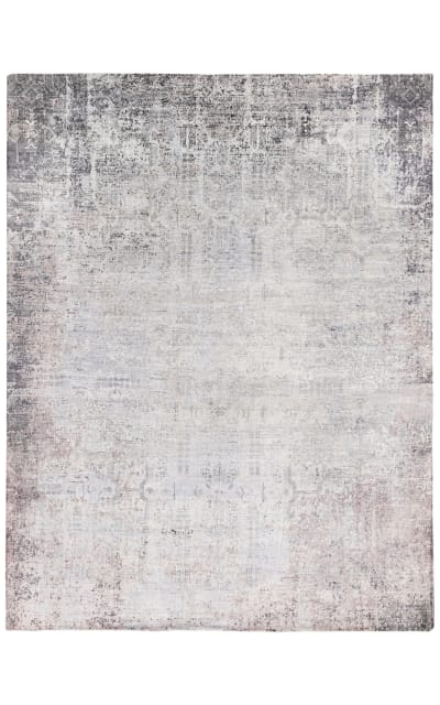 Fine Pure Silk Hand Knotted 4214 Dark Gray - Multi Area Rug