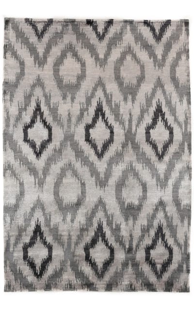 Exquisite Rugs Bamboo Silk Hand Knotted 5001 Silver - Charcoal Area Rug