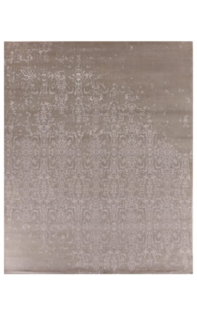 Fine Bamboo Hand Knotted 5045 Light Silver Area Rug