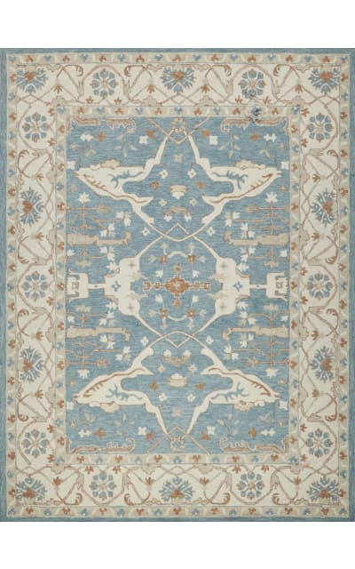 Claremont Oushak Hand Tufted 6831 Ivory - Light Blue Area Rug