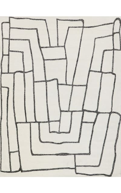 Tangiers Hand Tufted 6843 Ivory - Black Area Rug