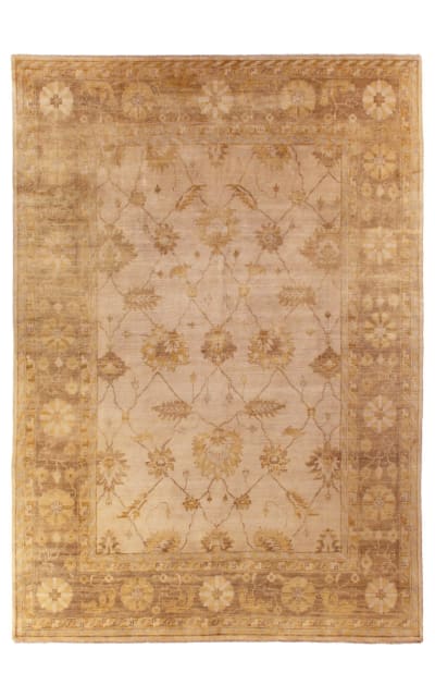 Antique Weave Oushak Hand Knotted 8002 Brown Area Rug