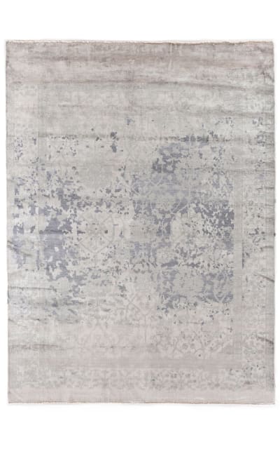 Exquisite Rugs Antique Weave Bamboo Hand Knotted 9980 Silver Area Rug