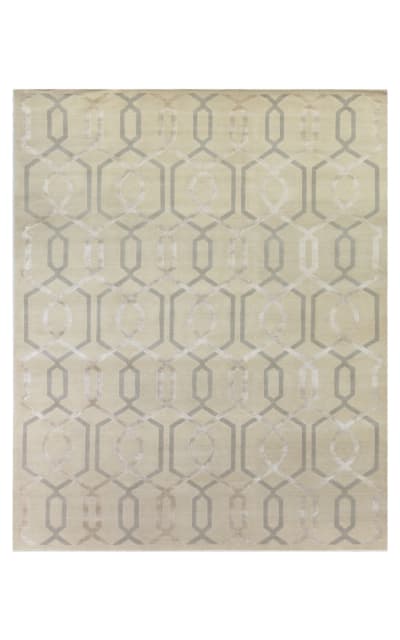 Milano Velvet Hand Knotted EA025 Ivory Area Rug
