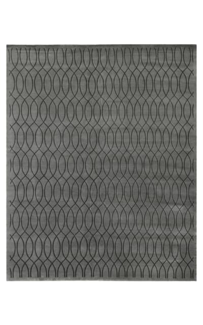 Metro Velvet Hand Knotted EA027 Light Gray Area Rug