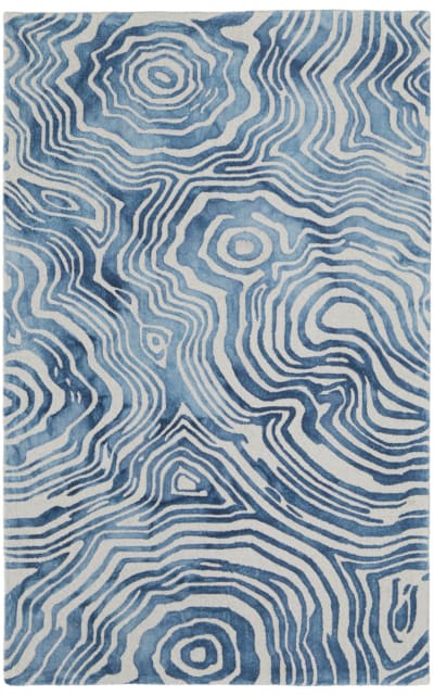 Lorrain 8920f Blue - Ivory Area Rug