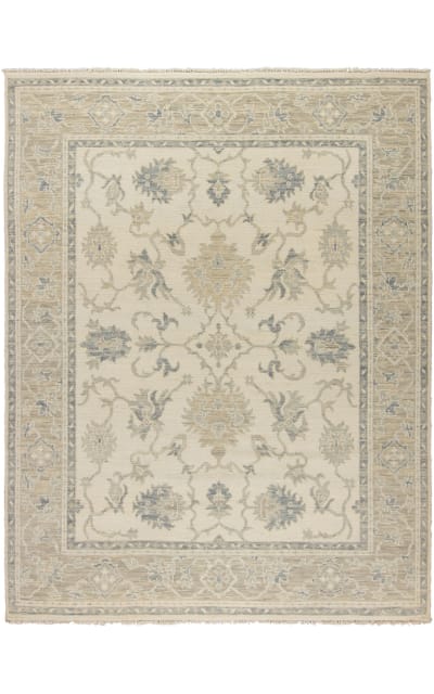HRI Aria Ar-5 Ivory - Light Grey Area Rug