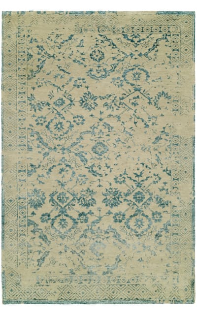 HRI Castle Cs-11 Beige - Turquoise Area Rug