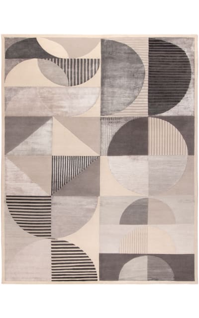 HRI Coco 11816-G Ivory - Silver Area Rug