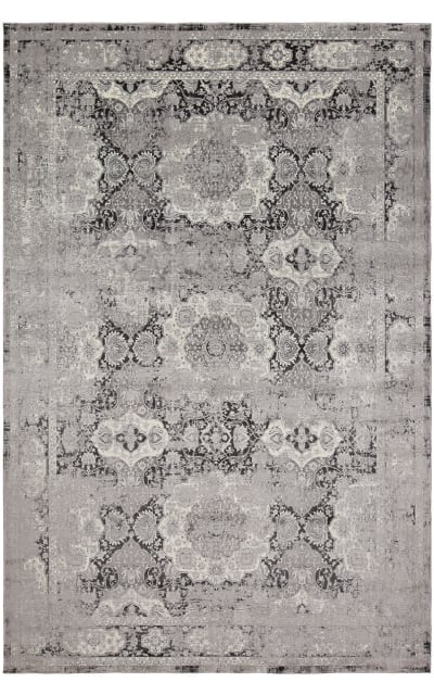HRI Sunbrella 700 S7-02 Cream - Charcoal Area Rug