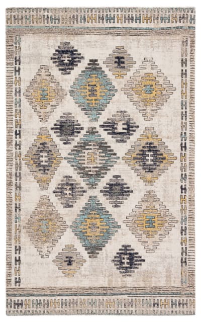 Polaris Dez Pol17 Blue - Yellow Area Rug