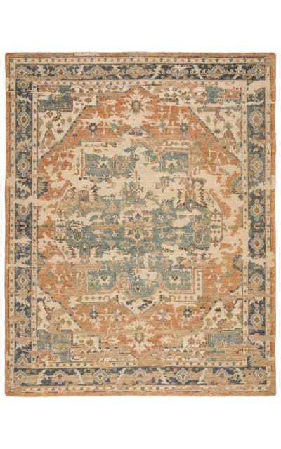 Rhapsody Cadenza Rha02 Orange - Blue Area Rug