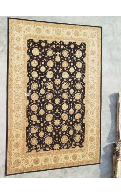 J Aziz Peshawar Ult-113 Black-Beige 86932 Area Rug Last Chance