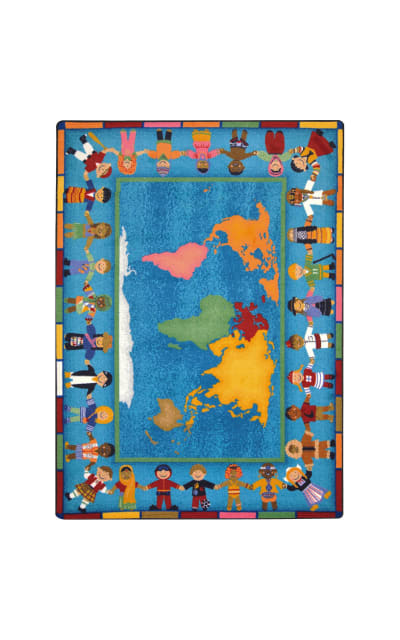 Joy Carpets Kid Essentials Hands Around The World Multi Area Rug