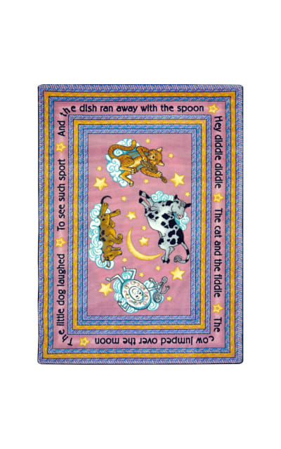 Joy Carpets Kid Essentials Hey Diddle Diddle Pink Area Rug