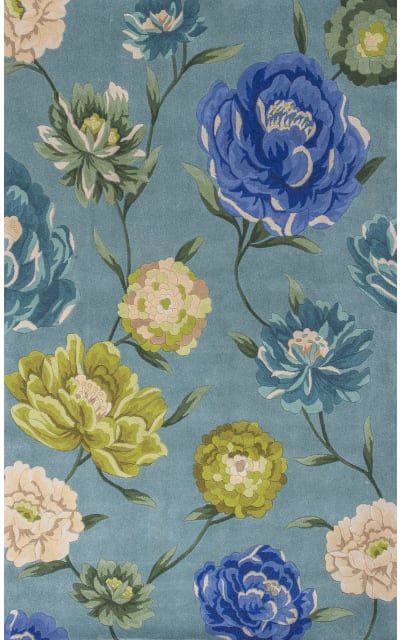 Sample Sale 110682R Blue Floral Oasis Area Rug Last Chance