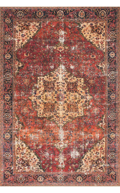 Loren Lq-07 Red - Navy Area Rug