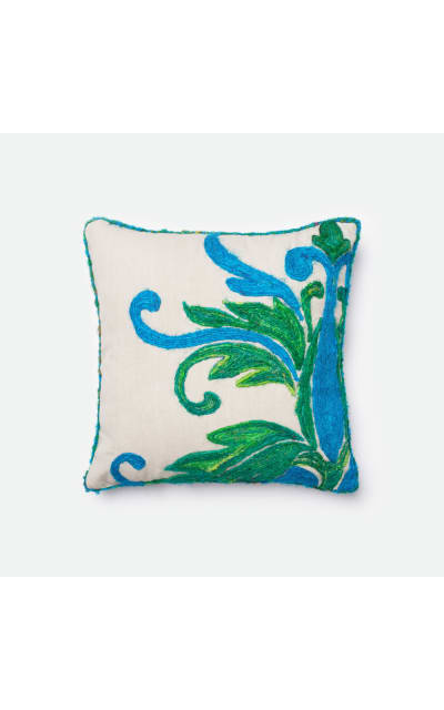 Dhurri Style Pillow P0232 Green - Blue