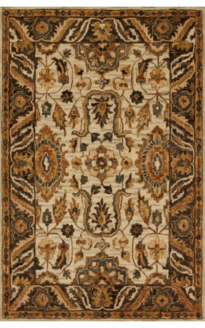 Victoria Vk-02 Ivory - Dark Taupe Area Rug