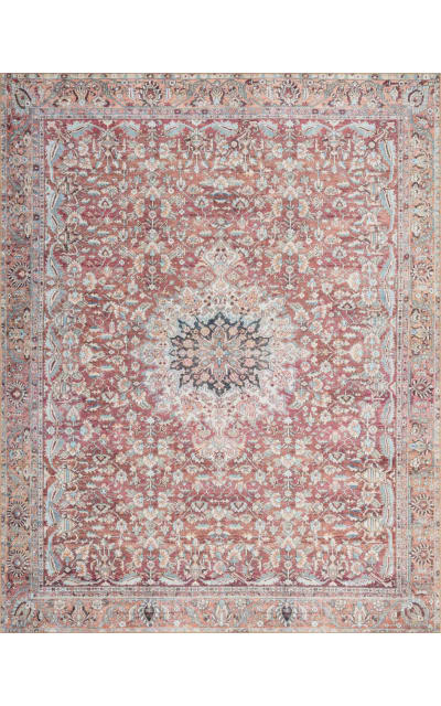 Wynter WYN-05 Tomato - Teal Area Rug