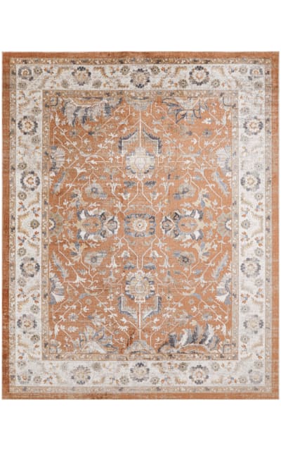Astra Machine Washable Asw20 Rust Ivory Area Rug