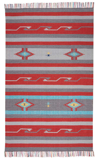 Nourison Baja Baj01 Grey - Red Area Rug