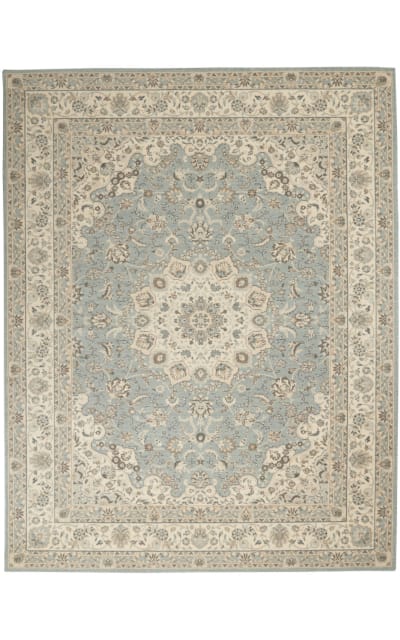 Nourison Living Treasures Li15 Aqua - Ivory Area Rug