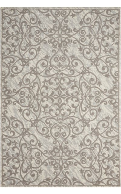 Nourison Damask Das01 Ivory-Grey Area Rug
