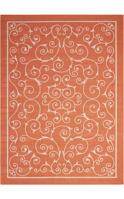 Nourison Home and Garden RS019 Orange Area Rug