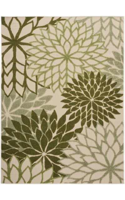 Aloha Alh05 Ivory Green Area Rug