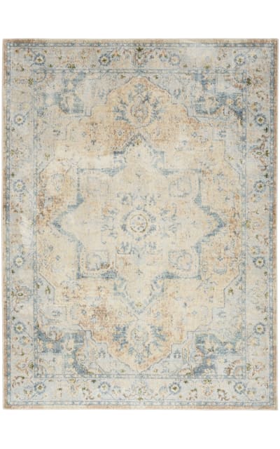 Astra Machine Washable Asw12 Beige Blue Area Rug