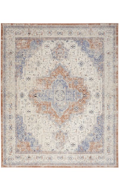 Nourison Essentials Persian Nre07 Beige Blue Area Rug