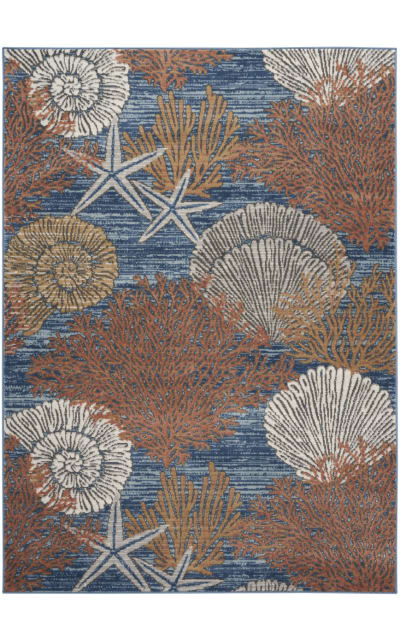 Seaside Sds04 Blue Multicolor Area Rug