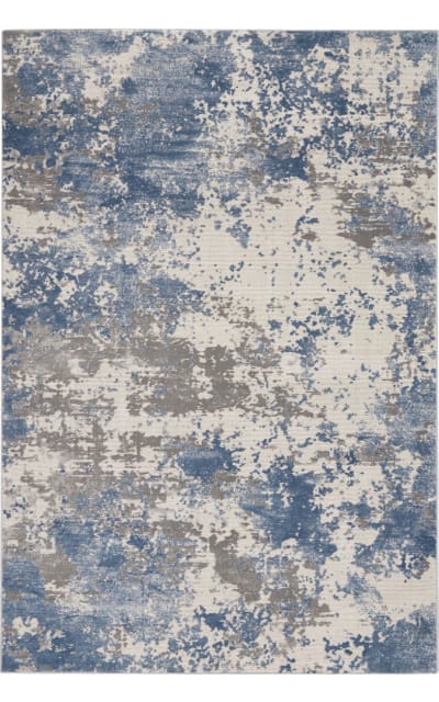Rustic Textures Rus08 Grey - Blue Area Rug